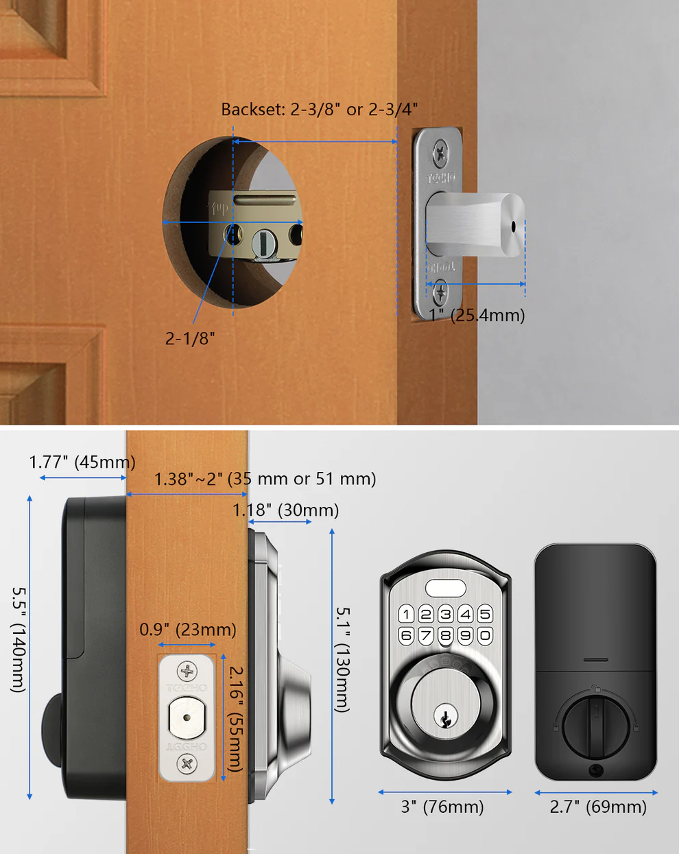 Door Lock Keyless Entry Waterproof